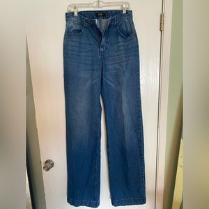 LONG TALL SALLY WIDE LEG TROUSER JEANS SIZE 8